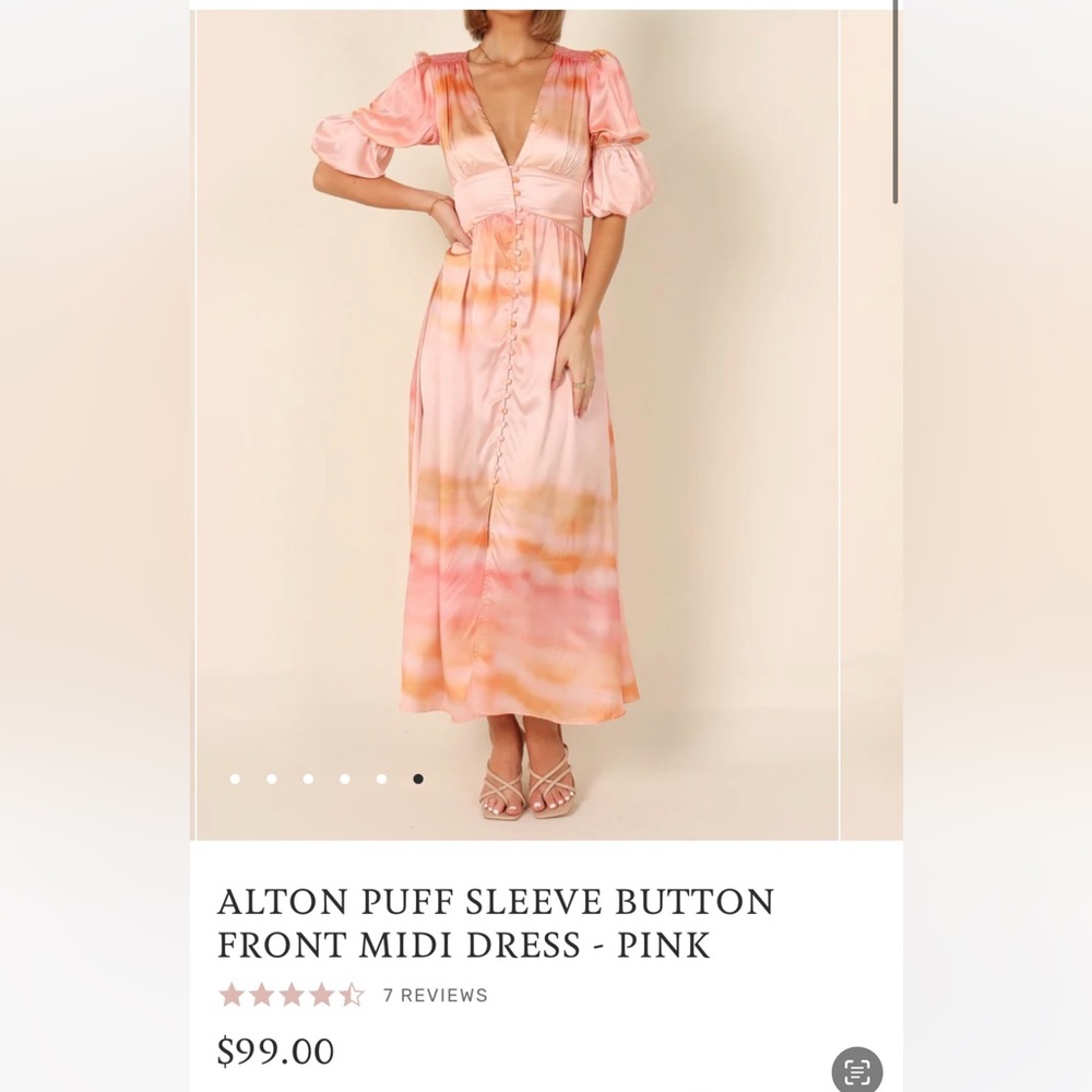 Petal and Pup Alton Puff Sleeve Button Front Midi Dress